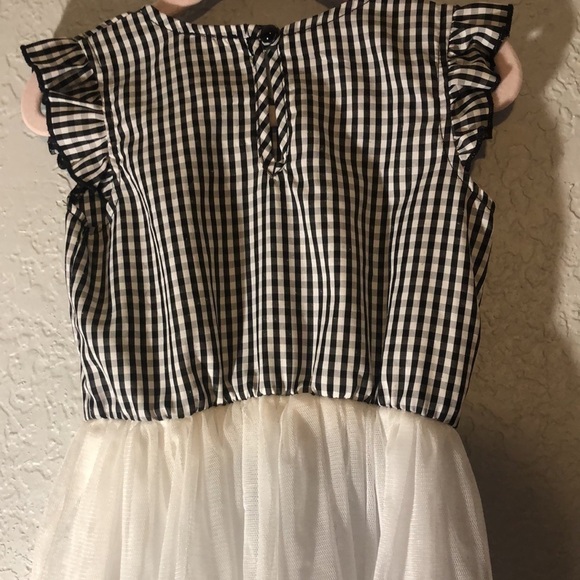 Lily Blue Sleeveless White/Black Checker and White Tulle Dress 24M - Picture 5 of 7